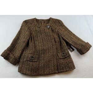 Victor Alfaro Boucle Tweed Blazer Jacket Womens Size 8P NWT
